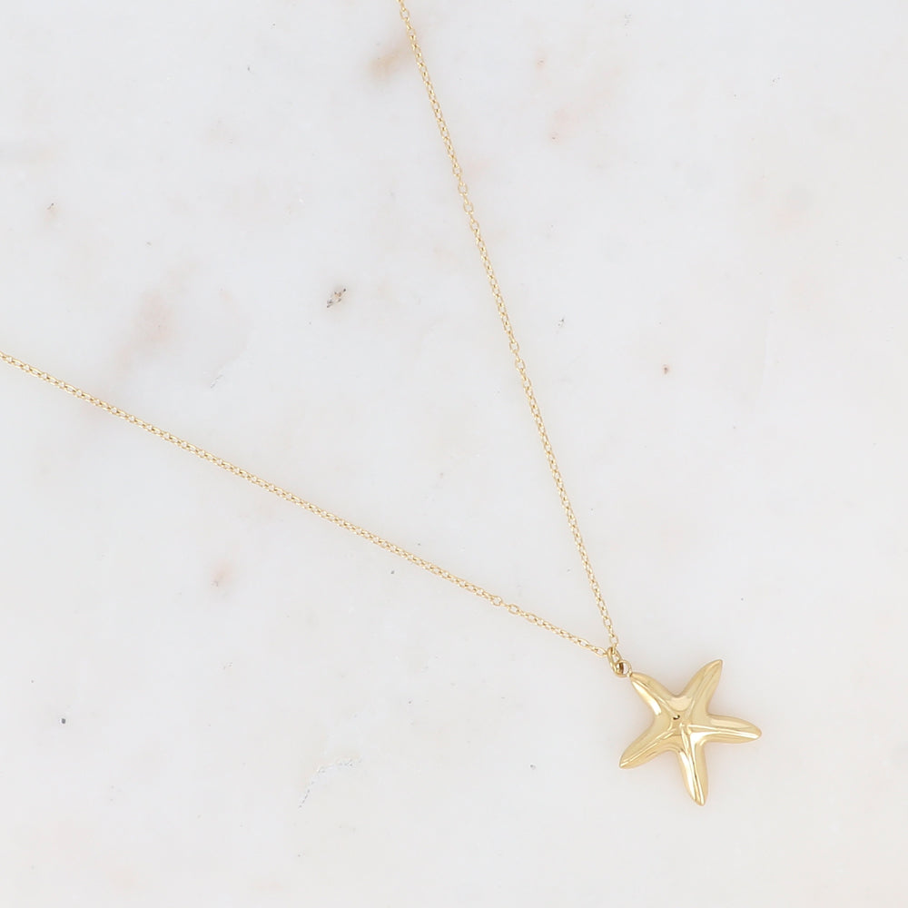 Collier avec pendentif étoile de mer effet miroir (40+5CM)