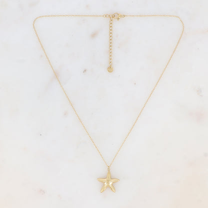 Collier avec pendentif étoile de mer effet miroir (40+5CM)