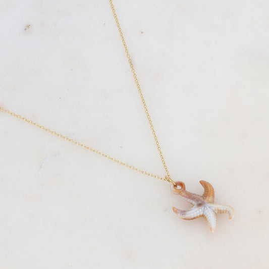Collier avec pendentif en résine forme étoile de mer (40+5CM)