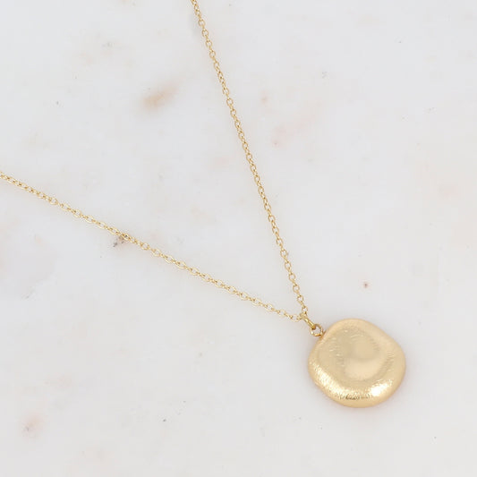 Collier avec pendentif carré effet brossé (40+5CM)