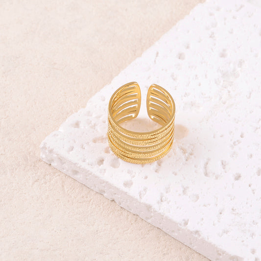 Bague multi-rangs texturés