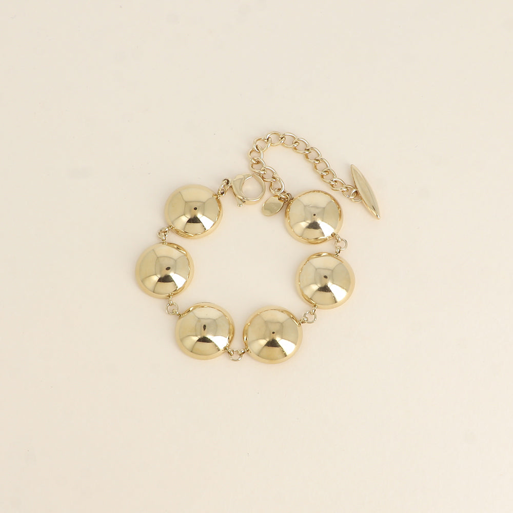 Bracelet - maillons incurvés, double face, brillante et texturée 14,5+5 cm