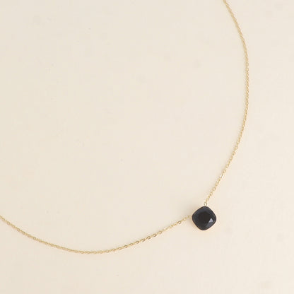 Collier - maille forçat, orné de cristaux de Swarovski® - Jet 38+5 cm - Diamètre du cristal: 8mm