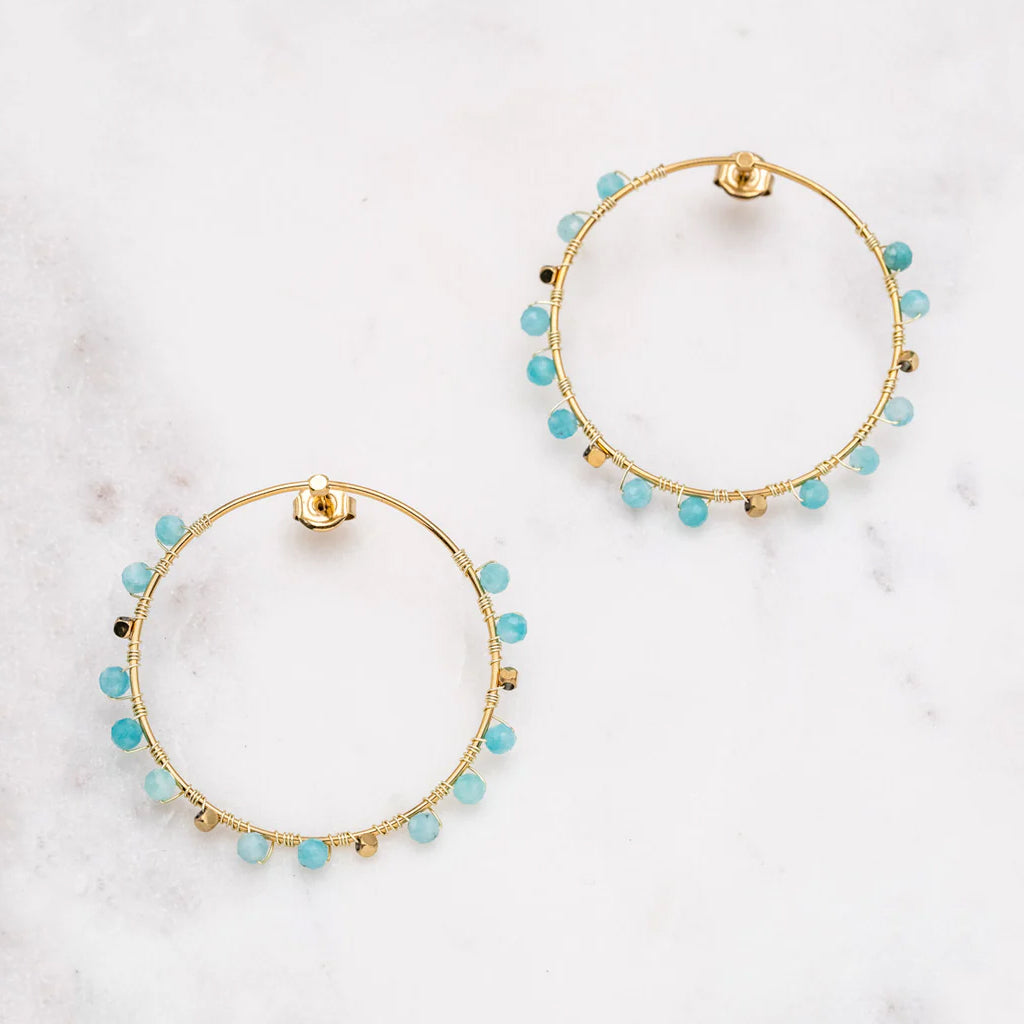 Boucles d'oreilles avec pierres naturelles