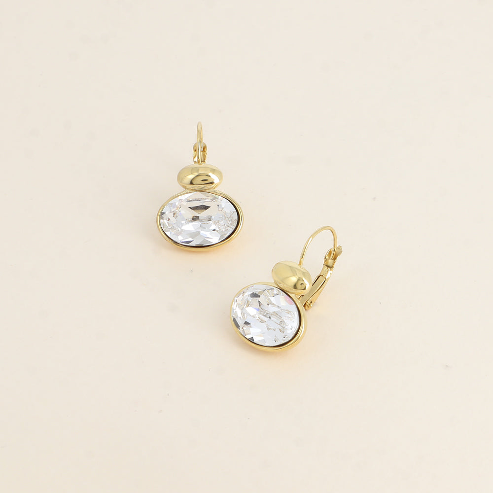 Boucles dorées - ornées de cristaux de Swarovski® - Cristal