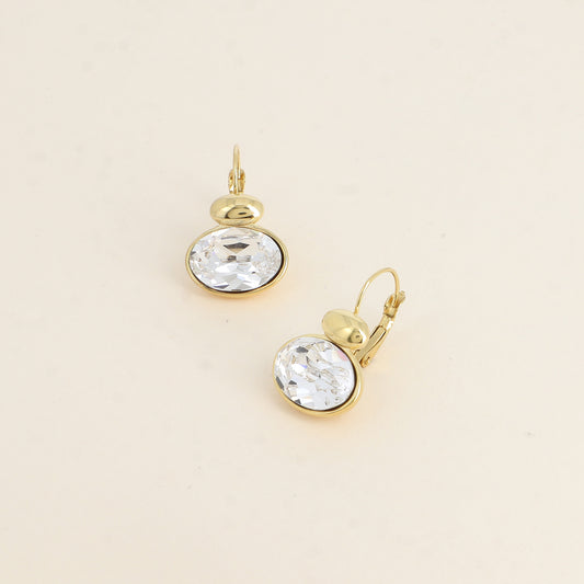 Boucles dorées - ornées de cristaux de Swarovski® - Cristal
