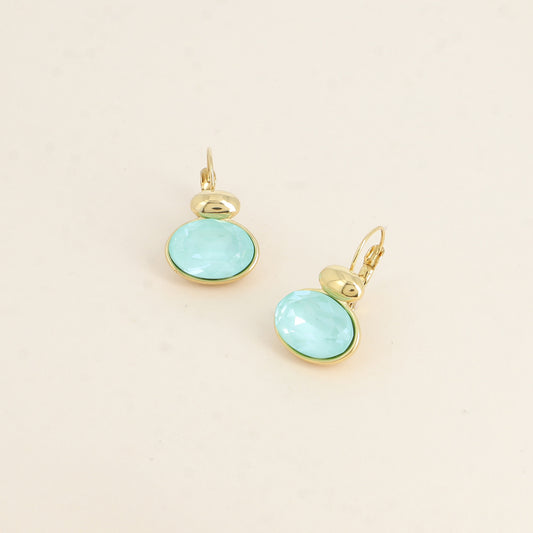 Boucles dorées - ornées de cristaux de Swarovski® - Soft mint ignite