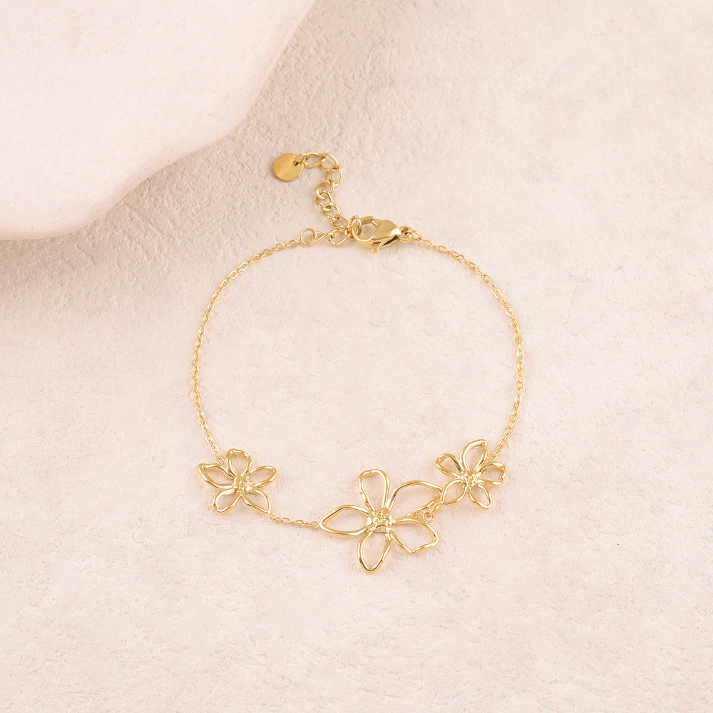 Bracelet avec fleur ajourée
