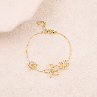 Bracelet avec fleur ajourée