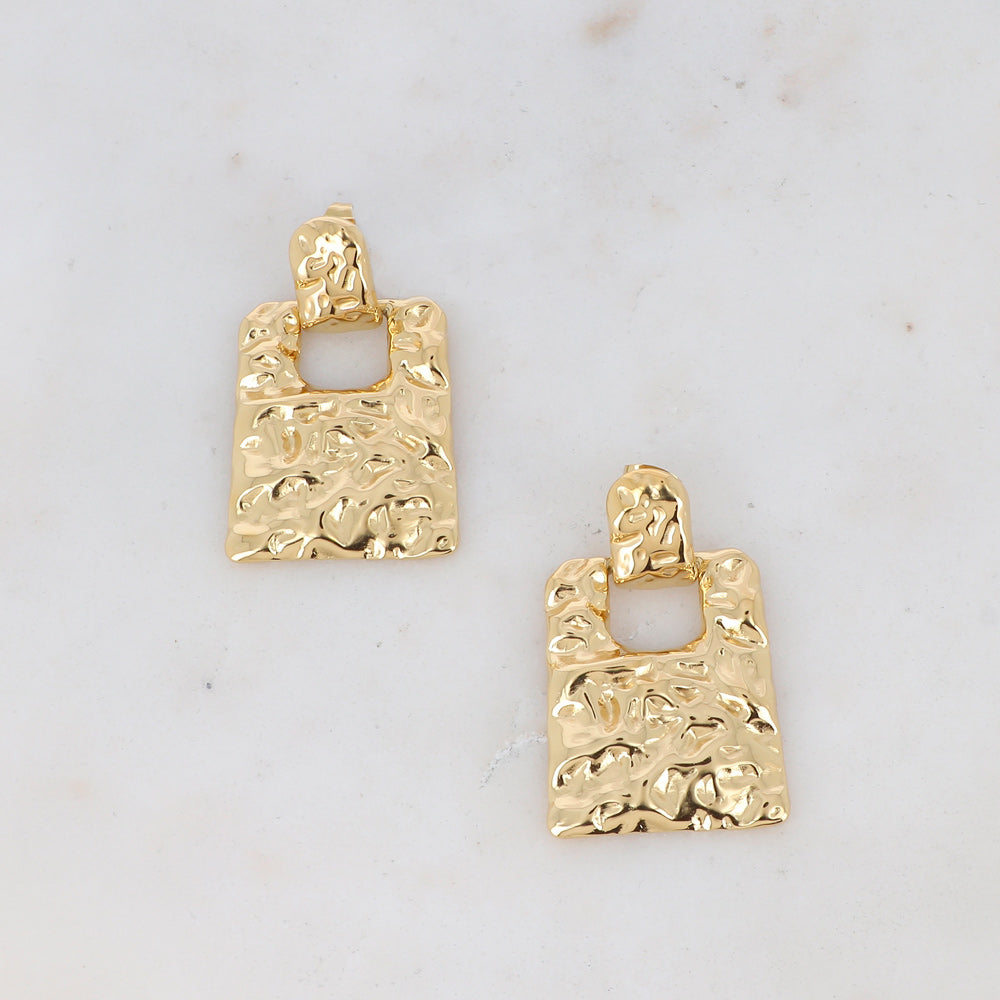 Boucles pendantes - 2 pièces martelées 26x44 mm