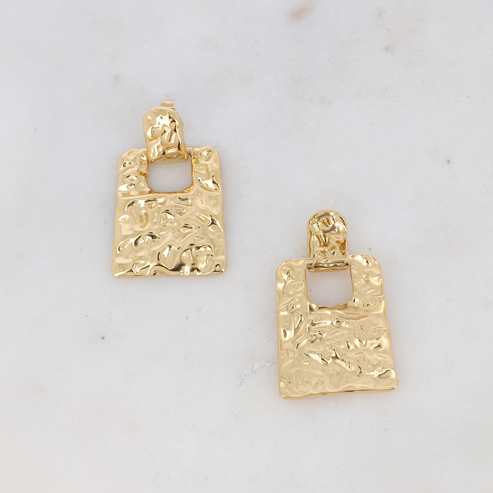 Boucles pendantes - 2 pièces martelées 26x44 mm