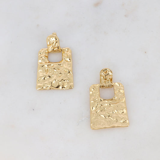 Boucles pendantes - 2 pièces martelées 26x44 mm