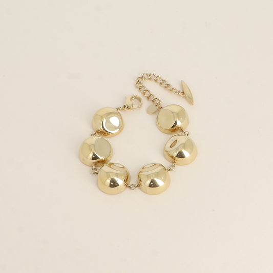 Bracelet - maillons ronds incurvés et martelés 15,5+3 cm