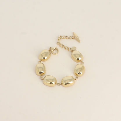 Bracelet - maillons rectangulaires incurvés et martelés 14,5+3 cm