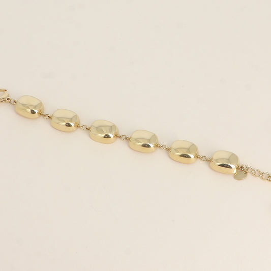 Bracelet - maillons rectangulaires incurvés et martelés 14,5+3 cm