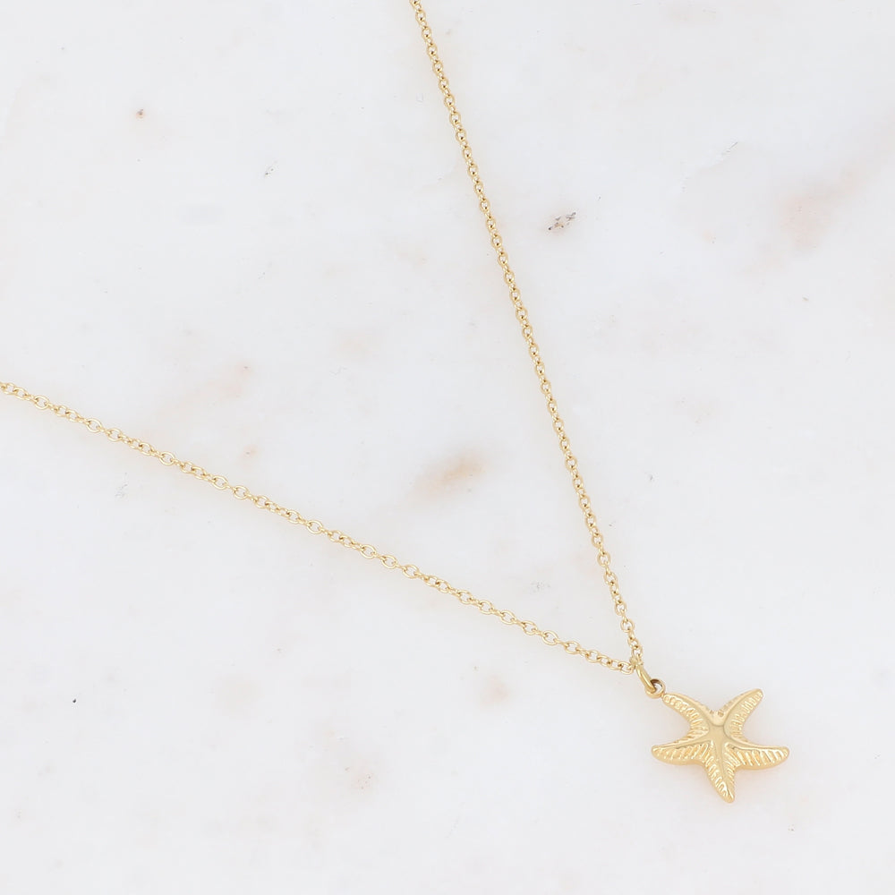 Collier avec pendentif forme étoile de mer (40+5CM)