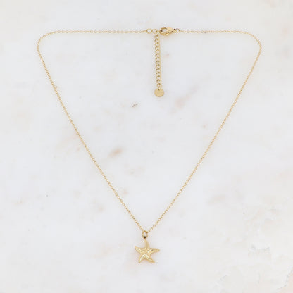 Collier avec pendentif forme étoile de mer (40+5CM)