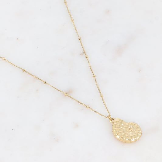 Collier avec pendentif forme coquillage (50+5CM)