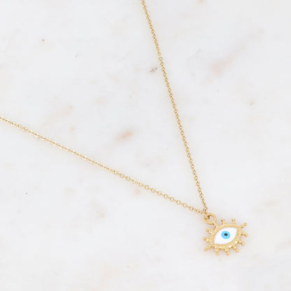 Collier avec pendentif émaillé avec motif œil (45+5CM)