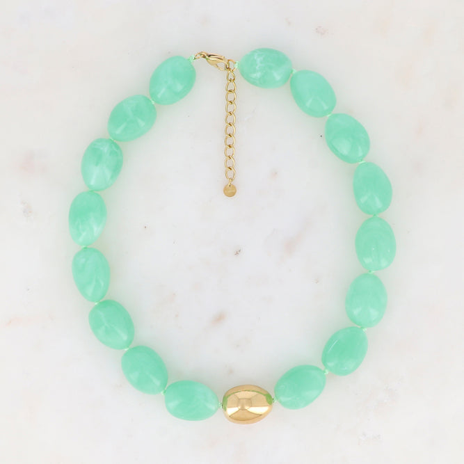 Collier avec perles en résine 42+5 cm