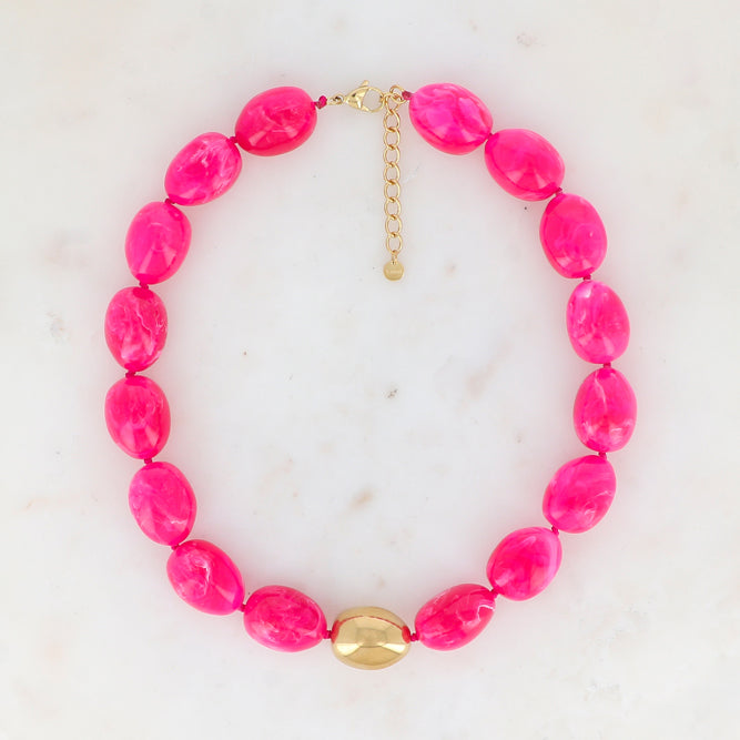 Collier avec perles en résine 42+5 cm