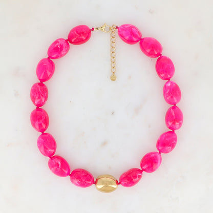 Collier avec perles en résine 42+5 cm