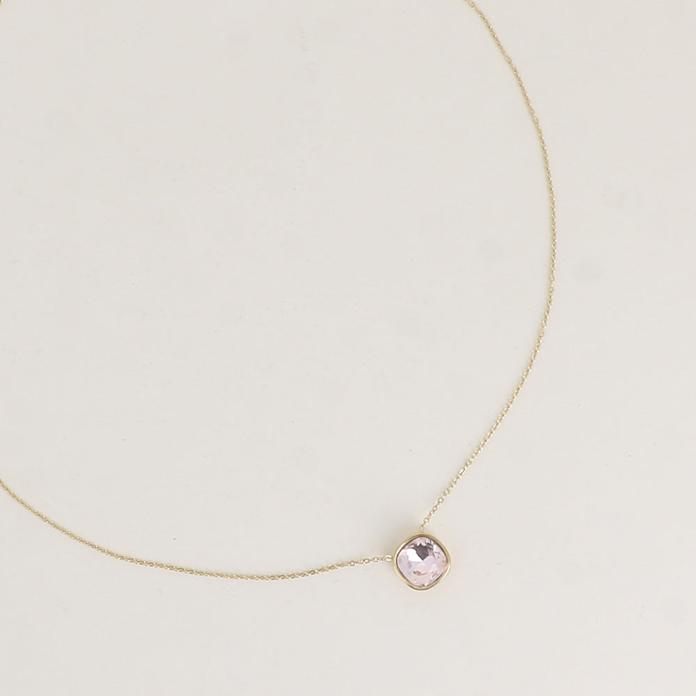 Collier orné de cristal de Swarovski® 8 mm - Longueur de chaîne : 39+5 cm - Diamètre du cristal : 8 mm - Light rose