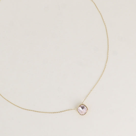 Collier orné de cristal de Swarovski® 8 mm - Longueur de chaîne : 39+5 cm - Diamètre du cristal : 8 mm - Light rose