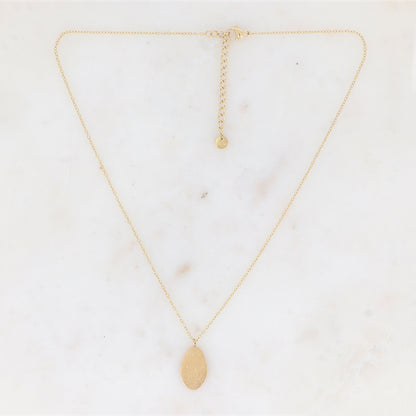 Collier avec pampille géométrique effet brossé (40+5CM)