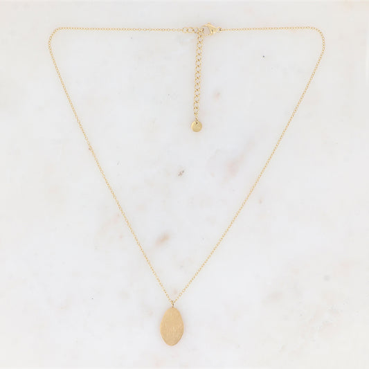 Collier avec pampille géométrique effet brossé (40+5CM)