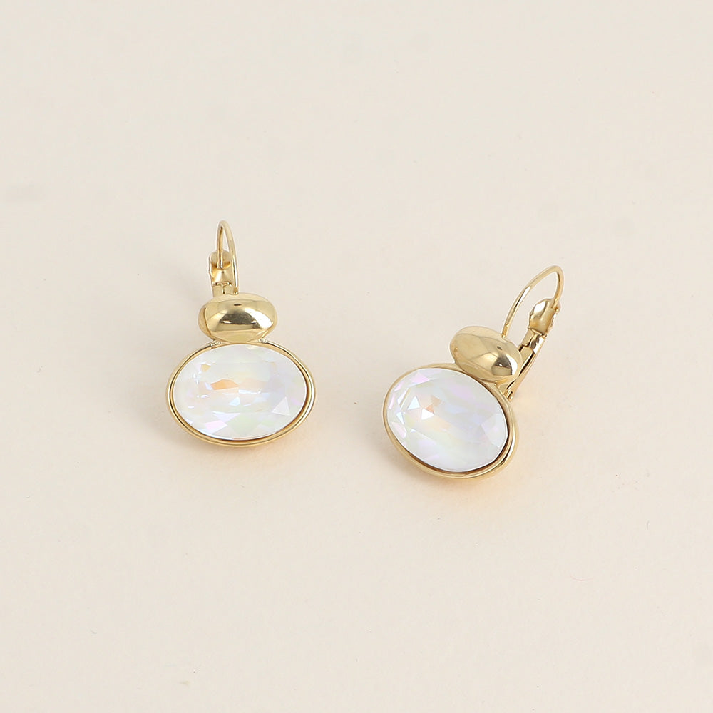Boucles dorées - ornées de cristaux de Swarovski® - Light grey delite