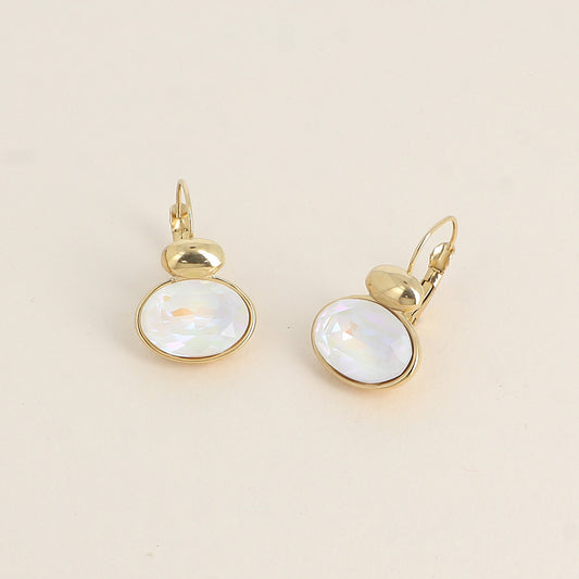 Boucles dorées - ornées de cristaux de Swarovski® - Light grey delite