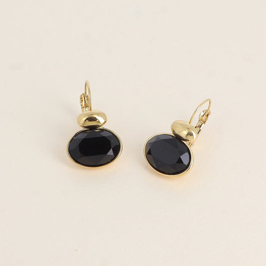 Boucles dorées - ornées de cristaux de Swarovski® - Jet