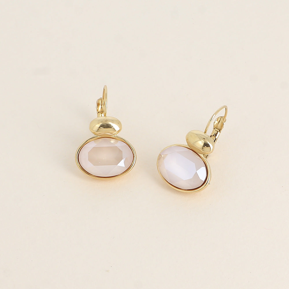 Boucles dorées - ornées de cristaux de Swarovski® - Ivory cream