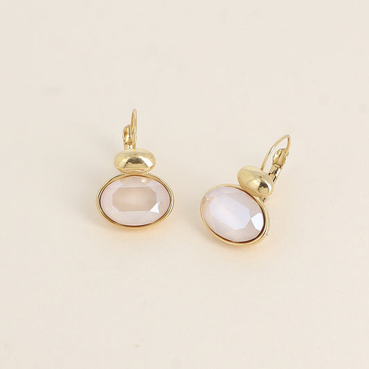 Boucles dorées - ornées de cristaux de Swarovski® - Ivory cream