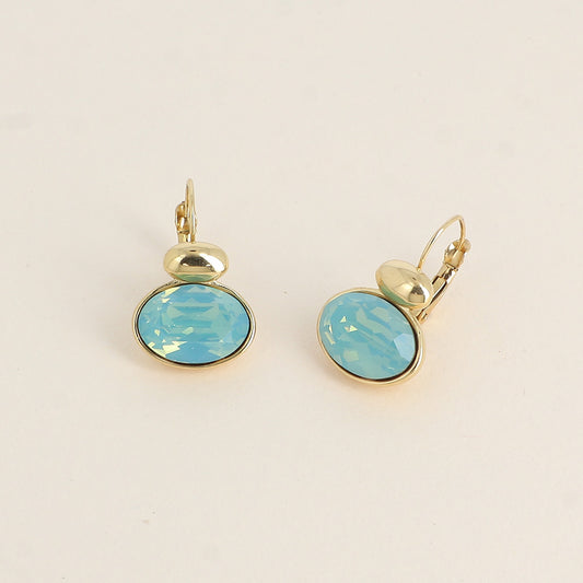 Boucles dorées - ornées de cristaux de Swarovski® - Pacific opal