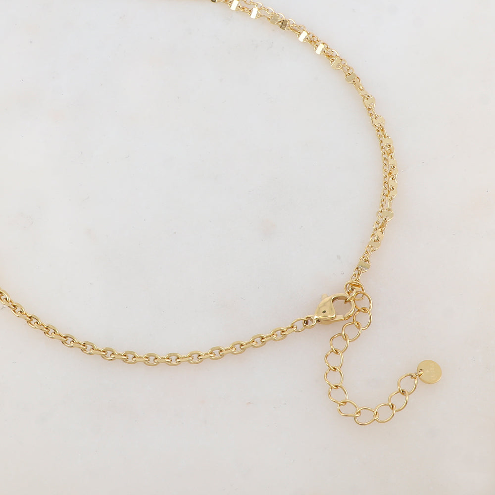 Collier 3 rangs avec de strass (40/43/46+5CM)