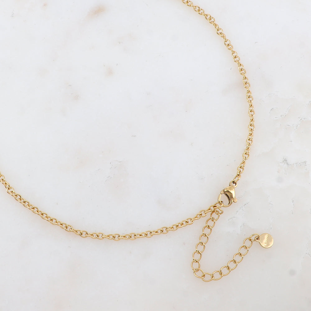 Sautoir avec pendentif étoile de mer strassé et perle d'eau douce (60+5CM