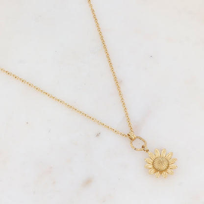 Sautoir avec pampille fleur tournesol (60+5CM)