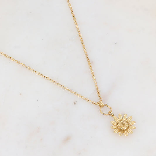 Sautoir avec pampille fleur tournesol (60+5CM)
