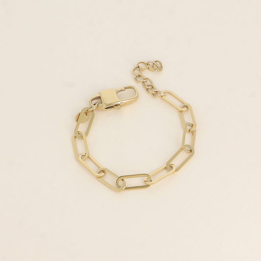 Bracelet - maille aux anneaux ovales allongés 16+3 cm