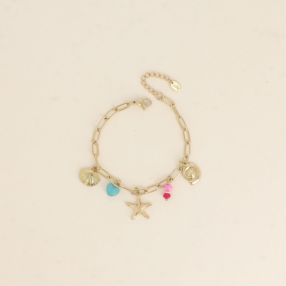 Bracelet - coquillages, étoile de mer 17+3 cm