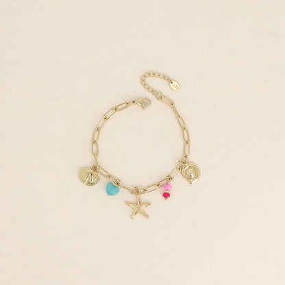 Bracelet - coquillages, étoile de mer 17+3 cm