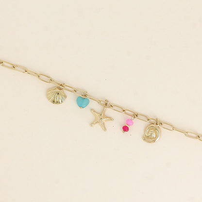 Bracelet - coquillages, étoile de mer 17+3 cm