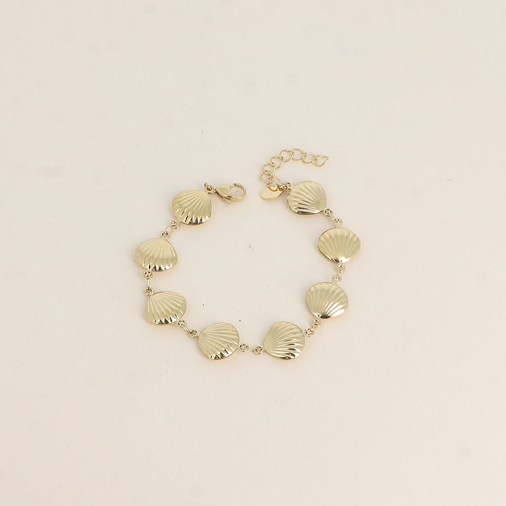 Bracelet - maille coquillages (16,5+3 cm)