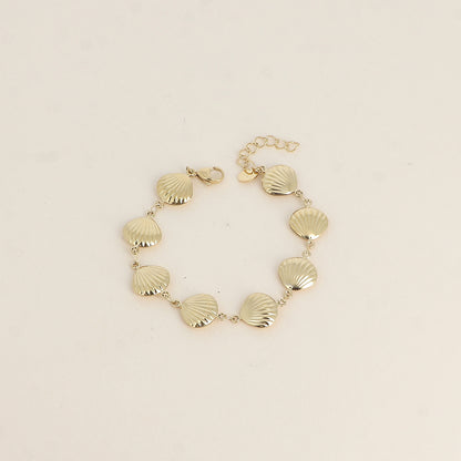 Bracelet - maille coquillages (16,5+3 cm)