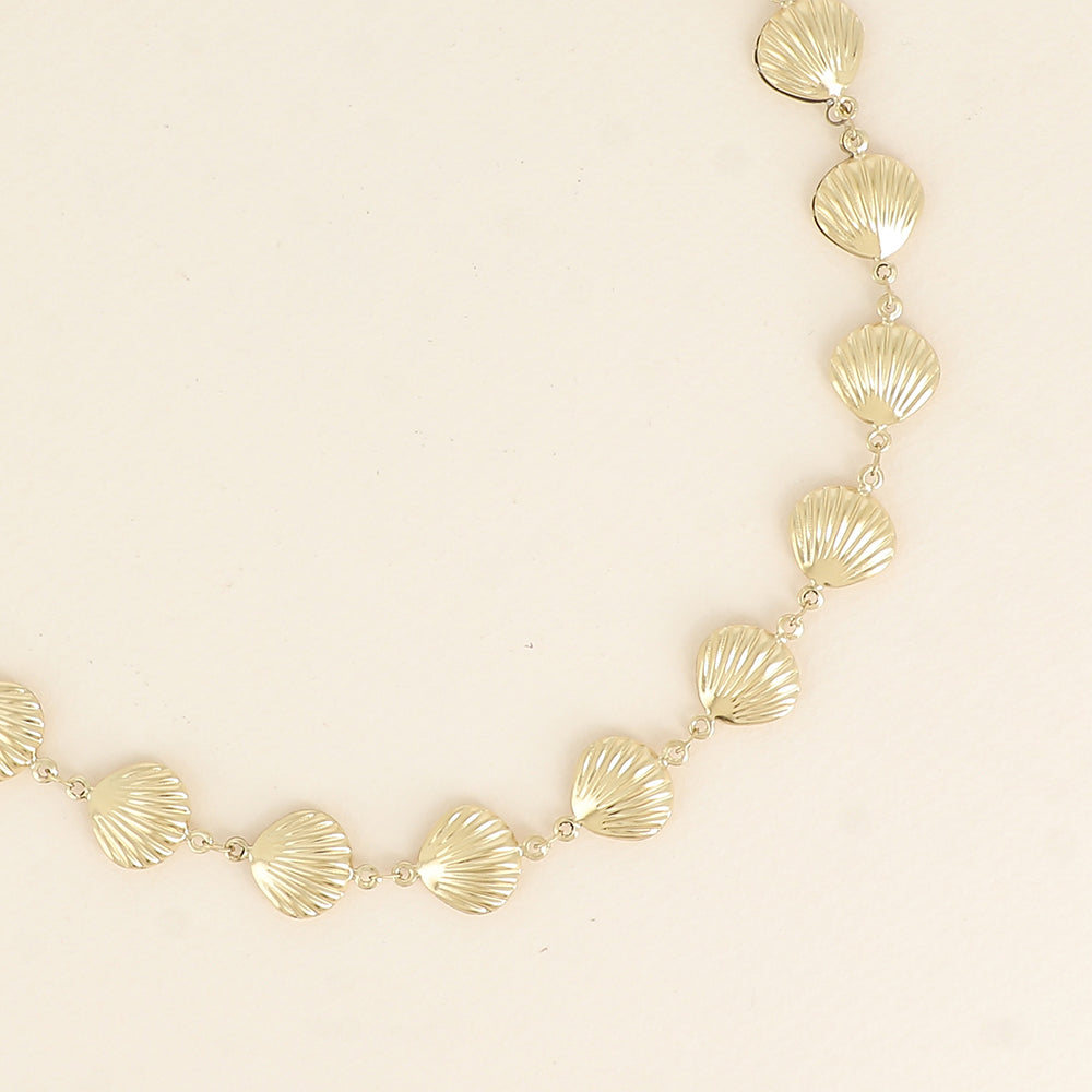 Collier - maille coquillages 38,5+7 cm