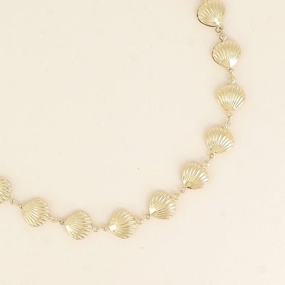 Collier - maille coquillages 38,5+7 cm