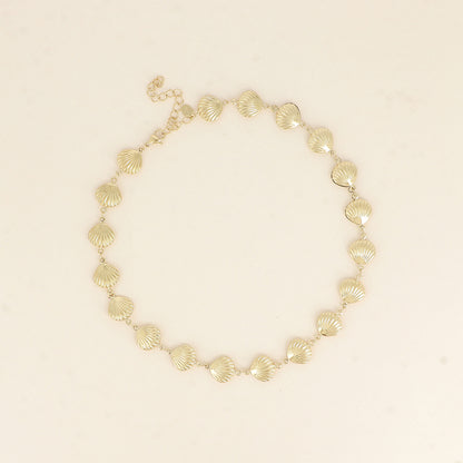 Collier - maille coquillages 38,5+7 cm