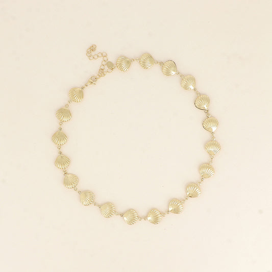 Collier - maille coquillages 38,5+7 cm